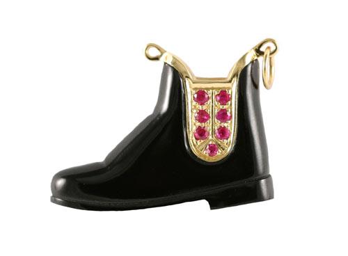 Black Jade Paddock Boot with Rubies